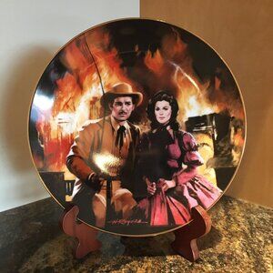 Knowles Gone With The Wind Burning of Atlanta Plate Howard Rogers 1988